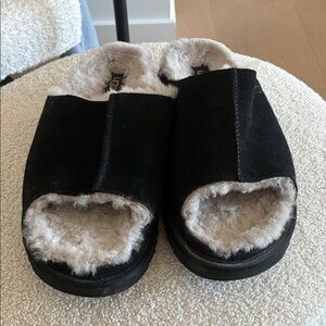 UGG Black Shearling Lined Slippers